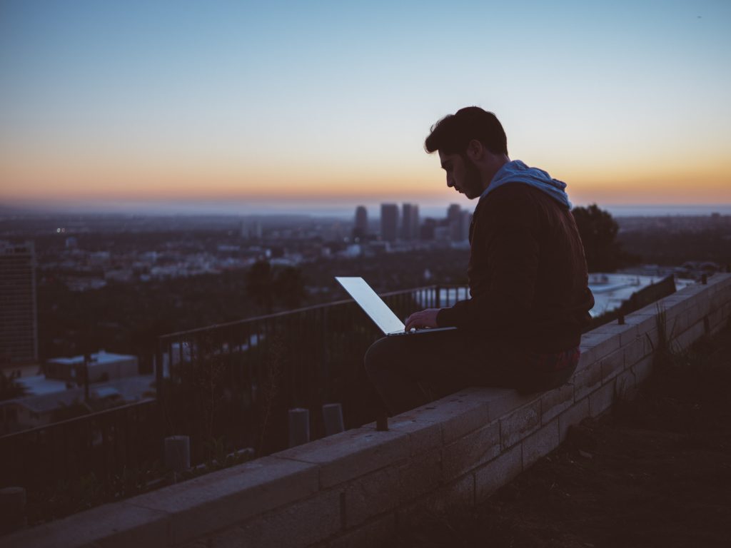 going online and working remotely
